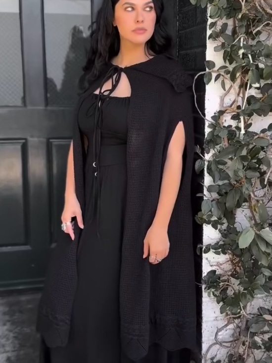 Foxblood Jackets & Blazers - Foxblood Black Knit Cape